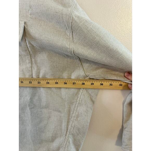NWT Frank & Eileen McLoughlin Lagenlook Oversized Chore Shacket Natural Size M/L - Picture 10 of 11